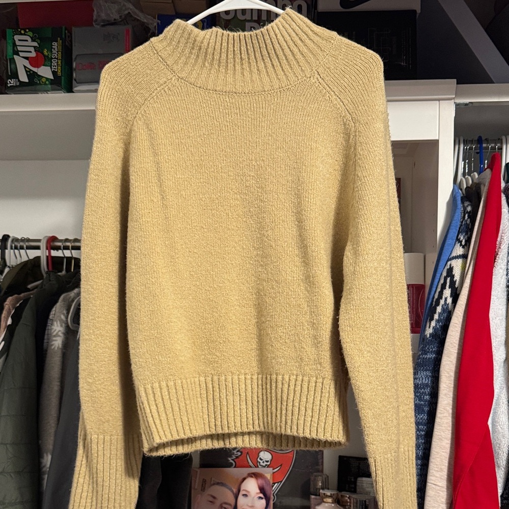 Double Zero Tan Turtleneck Sweater